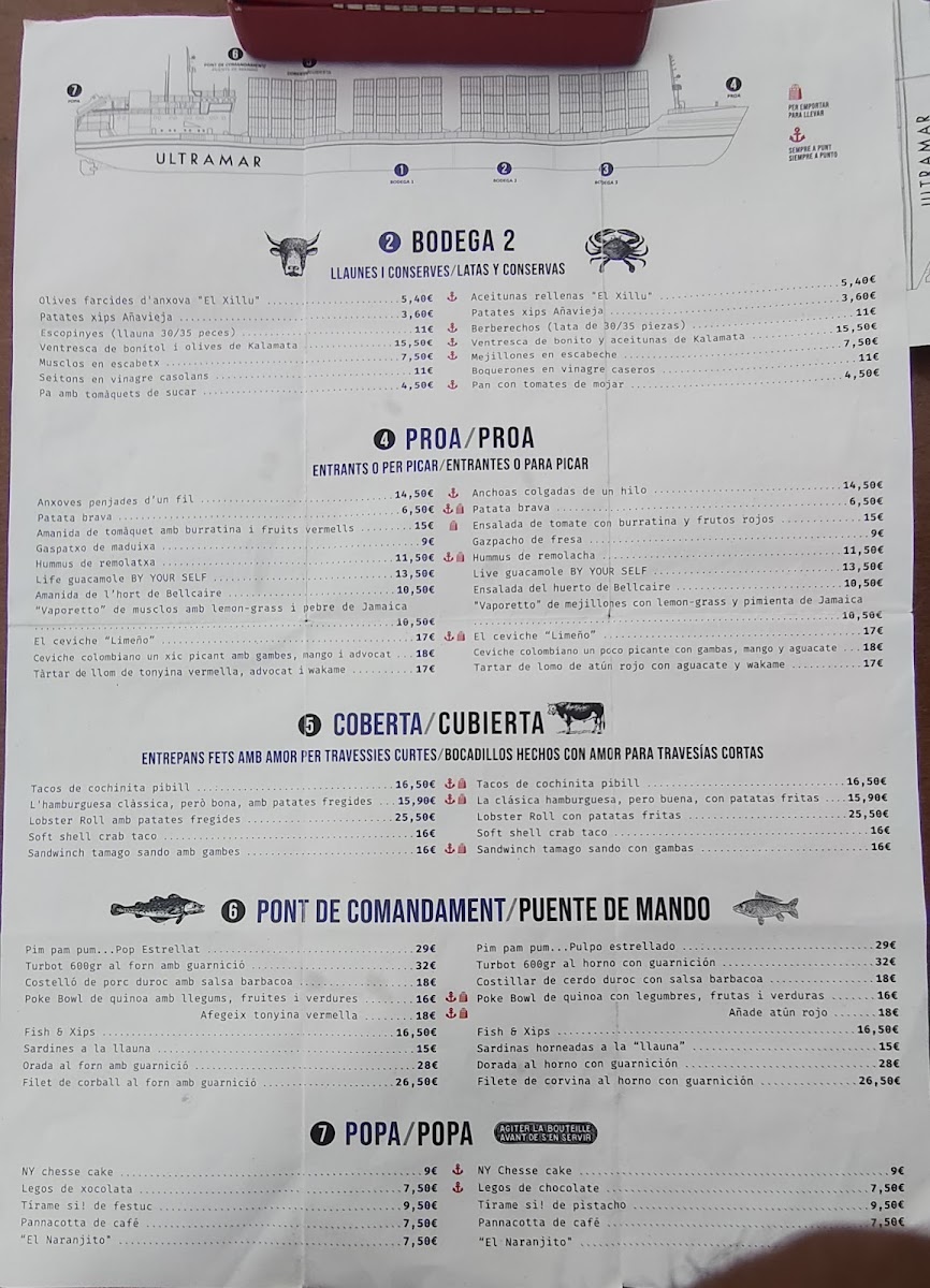 Ultramar Begur Photo Menu 1
