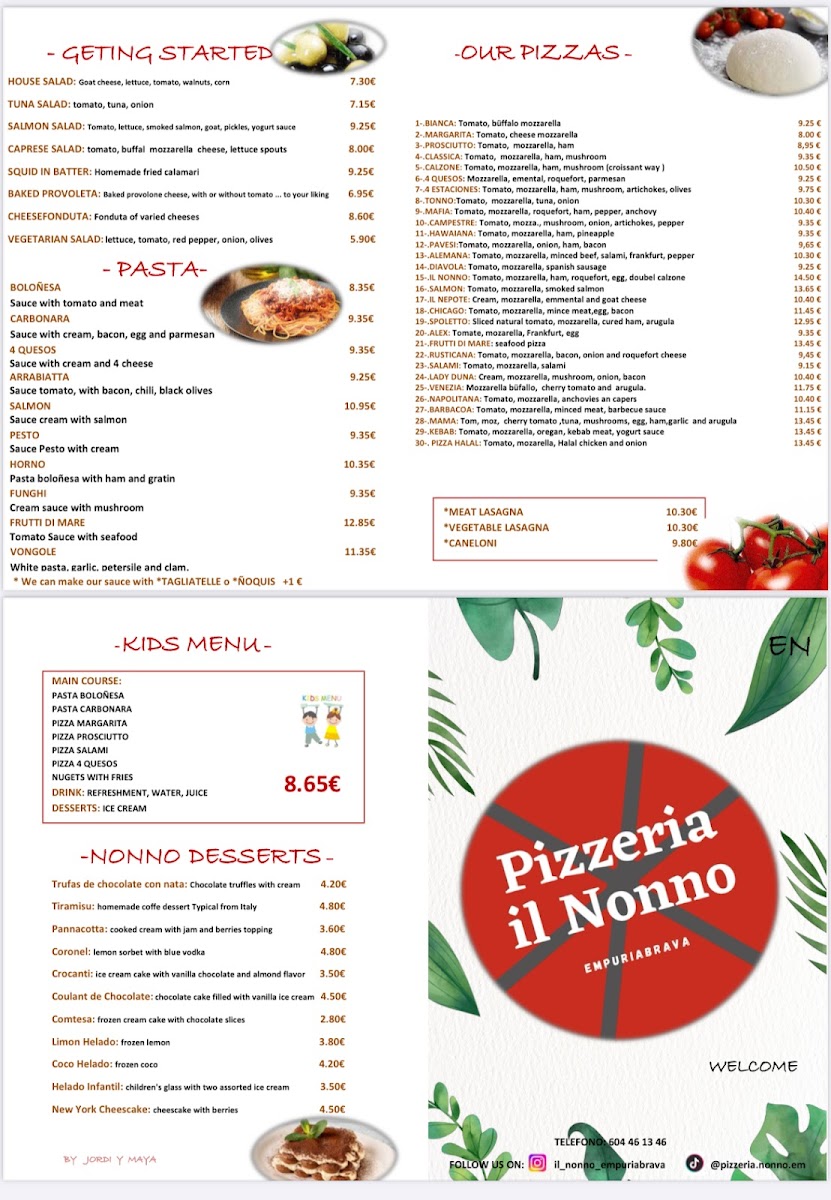 PIZZERIA IL NONNO EMPURIABRAVA Photo Menu 3