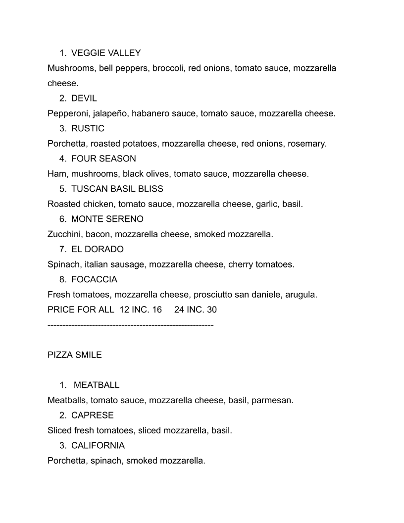 Mad Pizza World Photo Menu 1