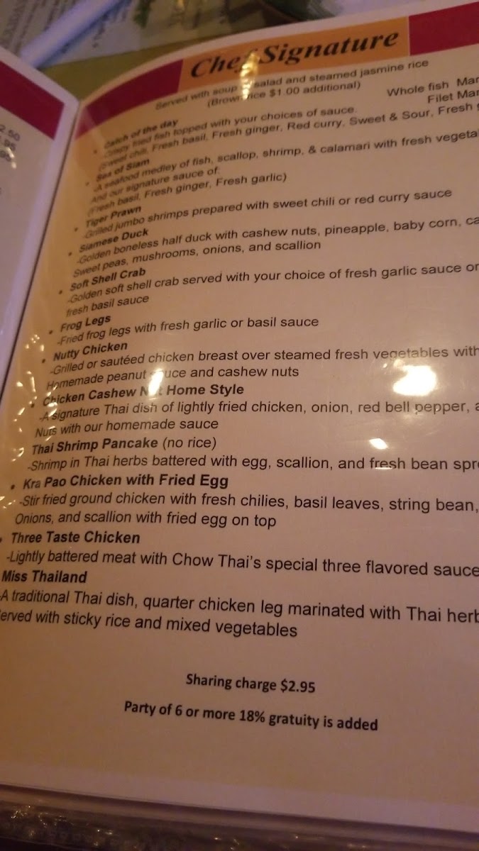 Chow Thai Cuisine Photo Menu 4