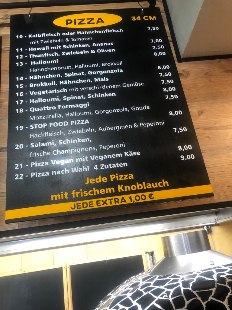 Stop Food Photo Menu 1