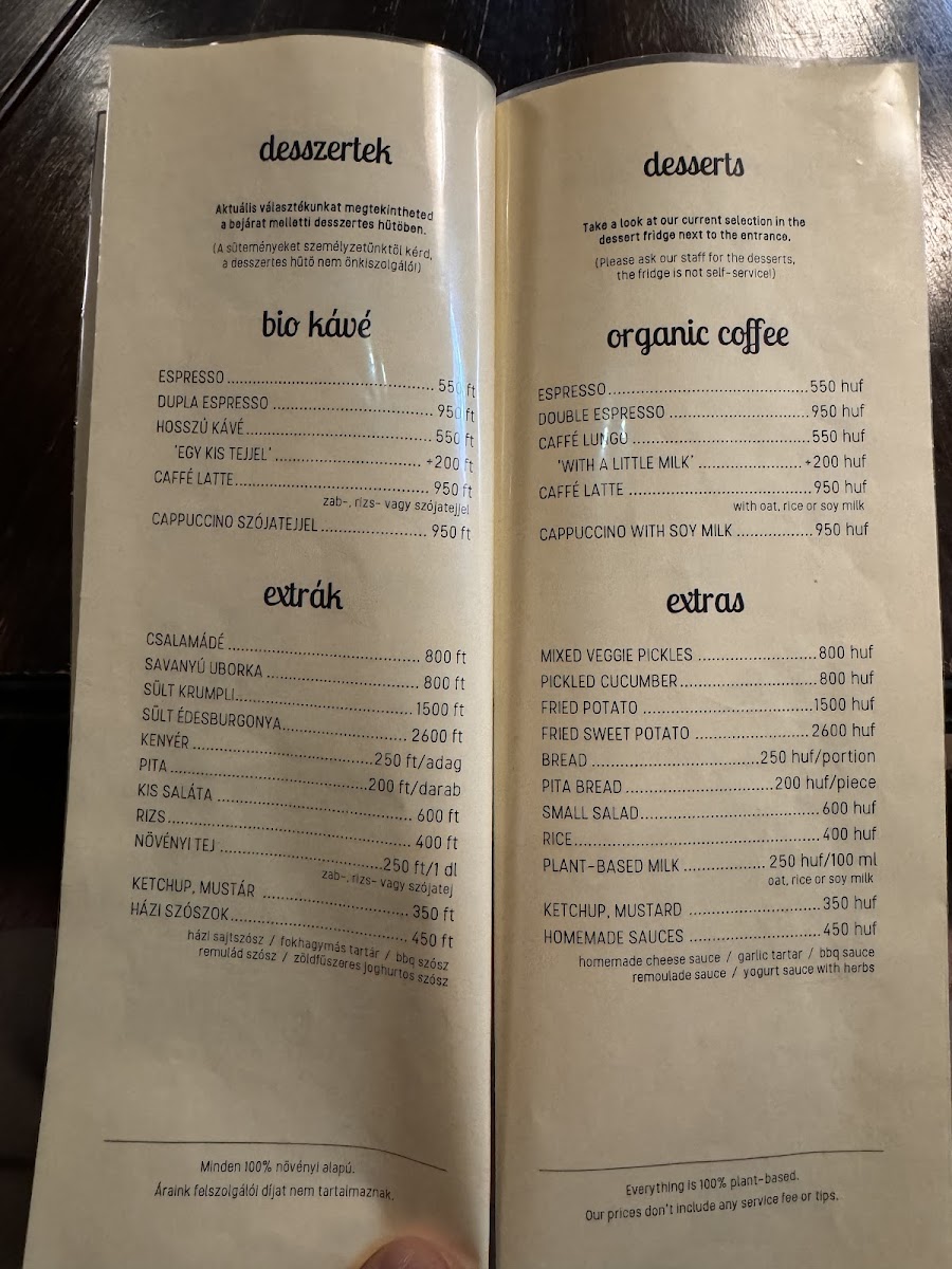 Kozmosz Vegan Restaurant Photo Menu 10