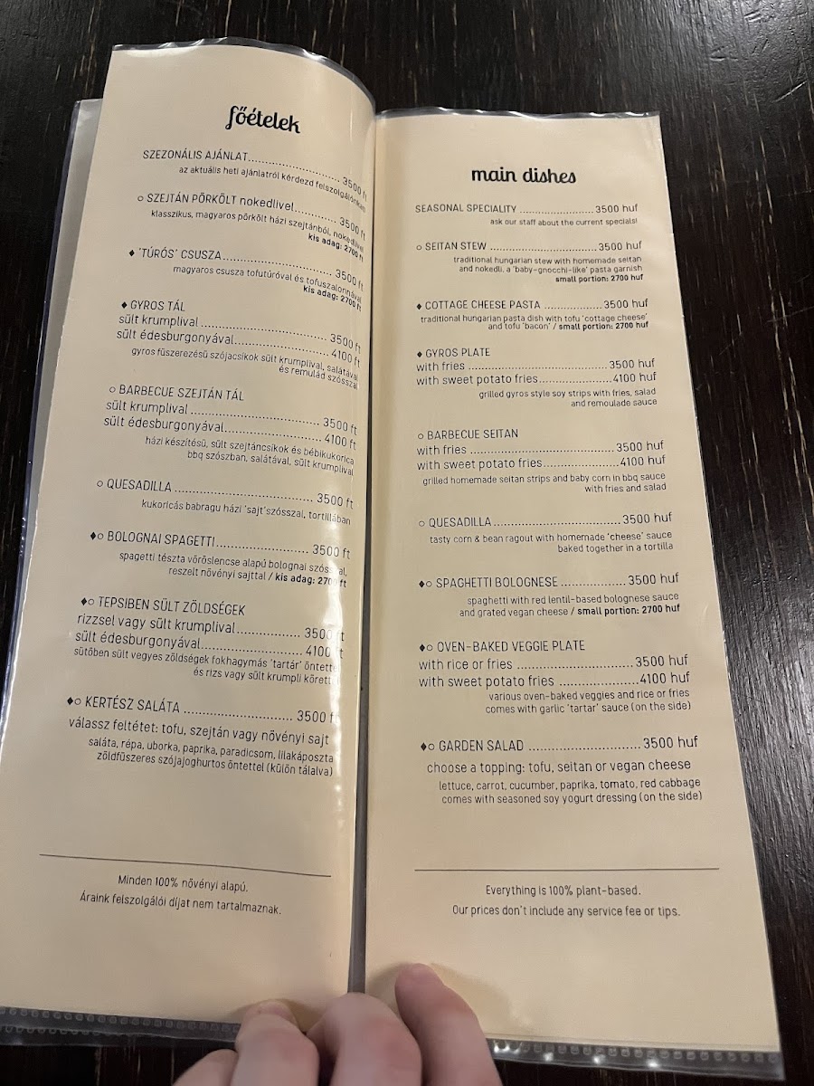 Kozmosz Vegan Restaurant Photo Menu 4