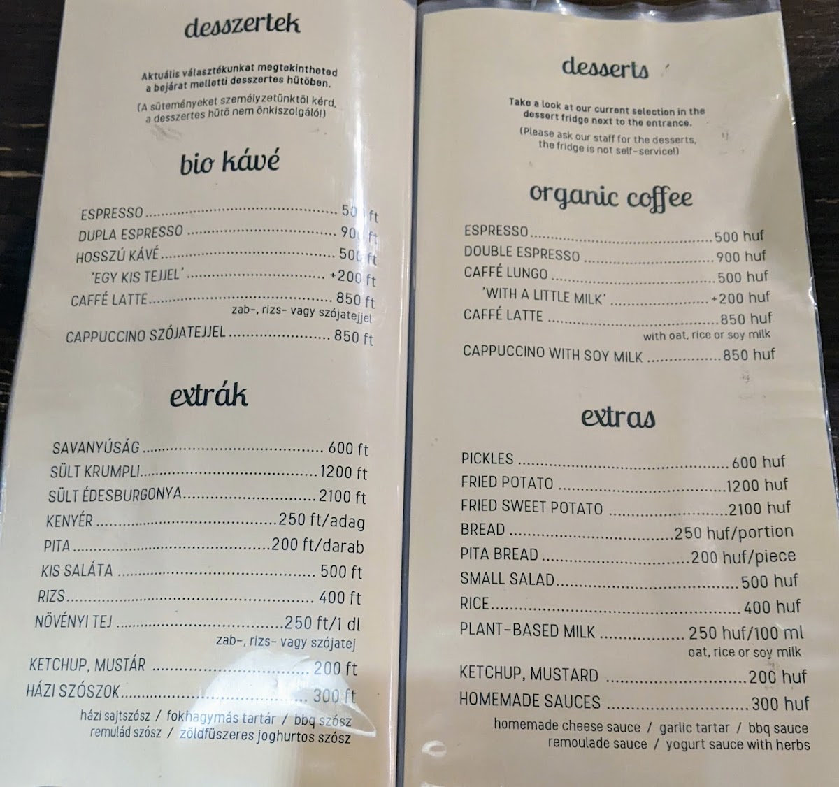 Kozmosz Vegan Restaurant Photo Menu 8