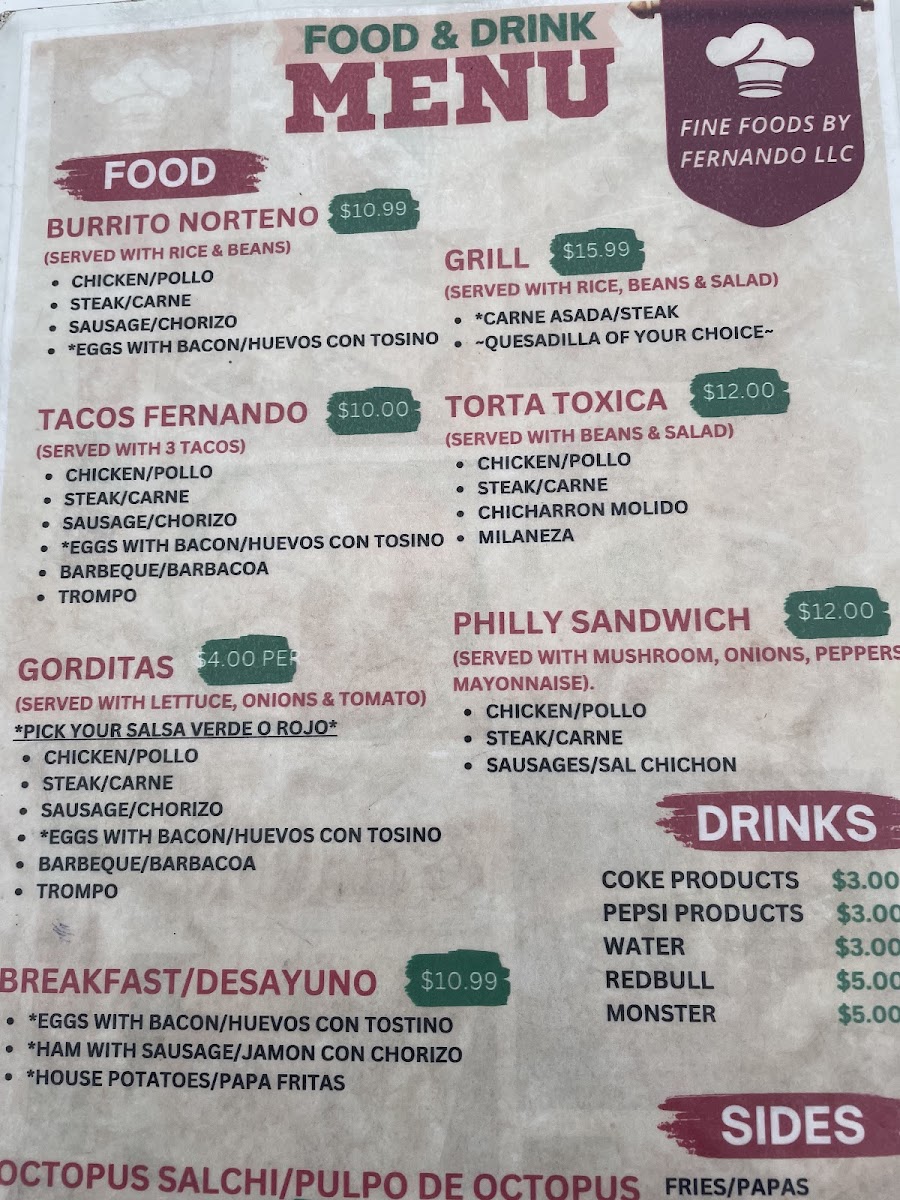Fine Foods by Fernando Photo Menu 2