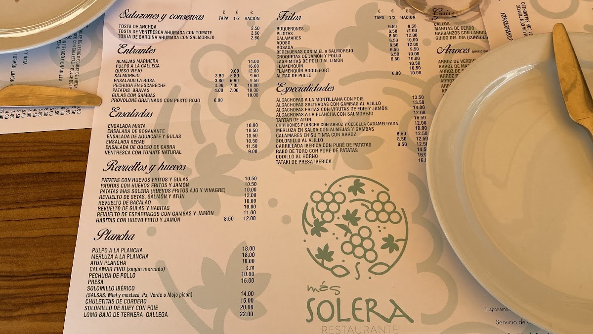 Bar restaurante Más Solera Photo Menu 2