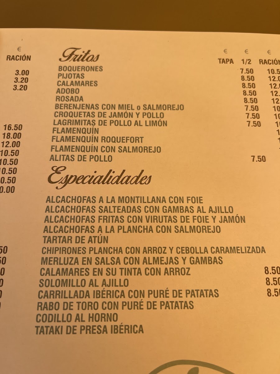 Bar restaurante Más Solera Photo Menu 6