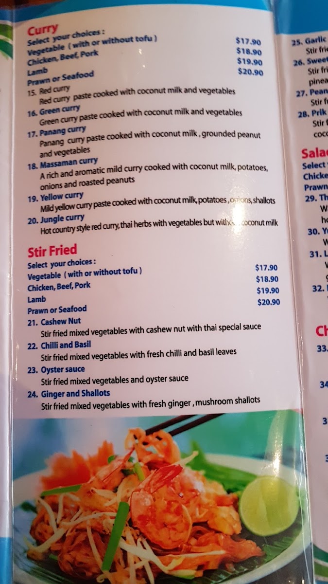 Thai Boat Restaurant Photo Menu 2