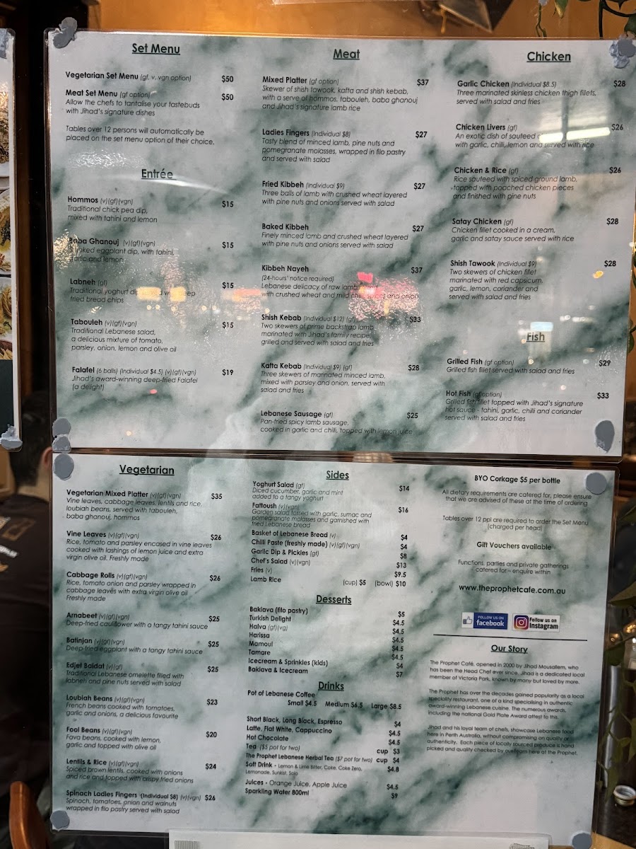The Prophet Lebanese Cafe Photo Menu 2