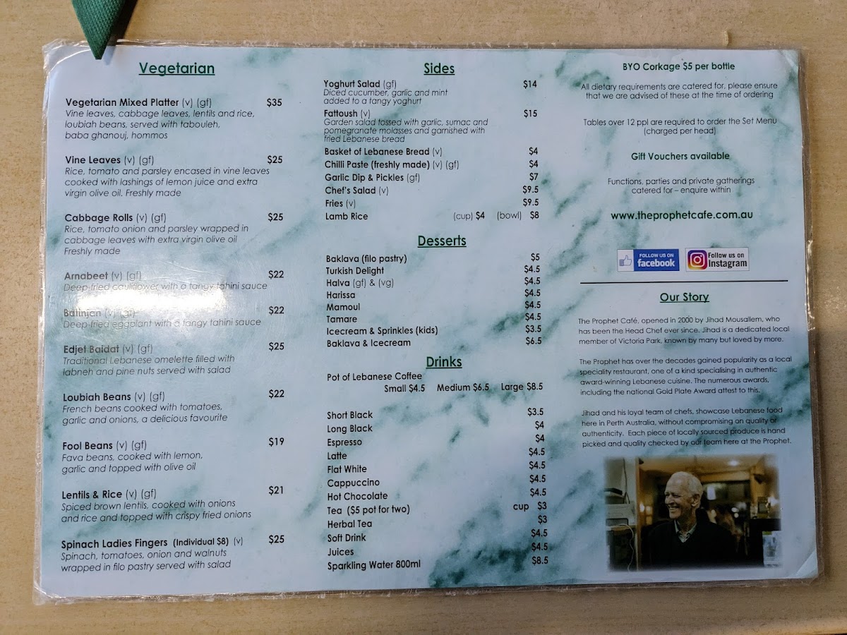 The Prophet Lebanese Cafe Photo Menu 4