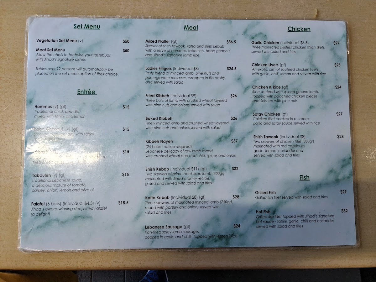 The Prophet Lebanese Cafe Photo Menu 5