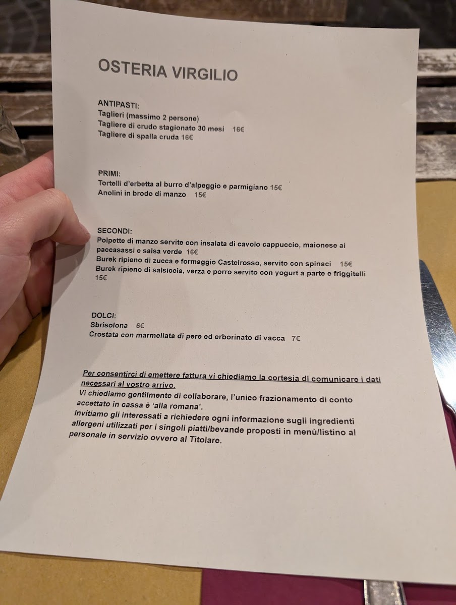 Osteria Virgilio Photo Menu 2