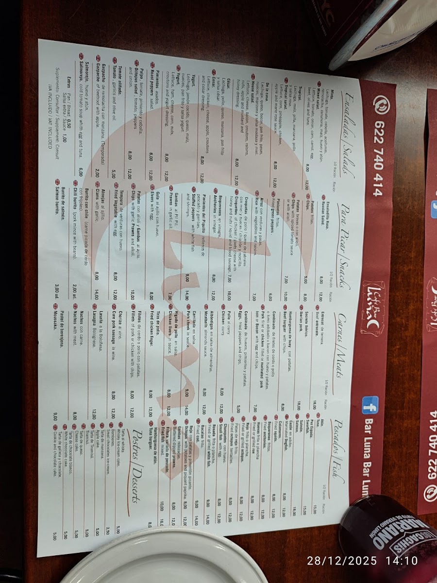 Café Bar Luna Photo Menu 4