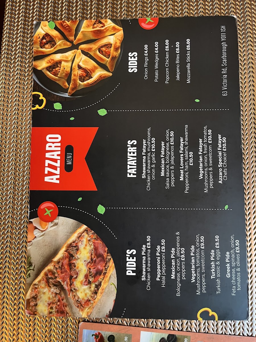 Azzaro Turkish Restaurant Photo Menu 1