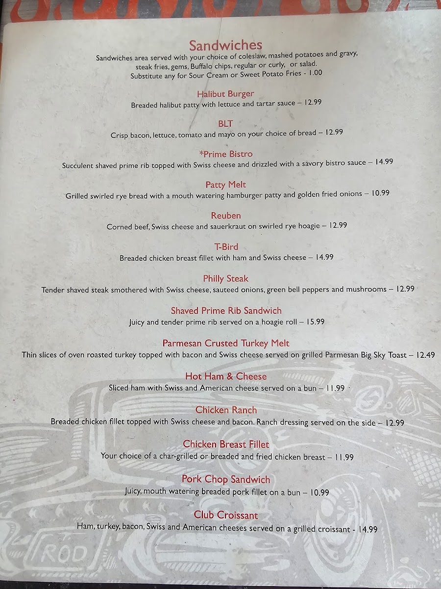 Thee Garage & Steakhouse Photo Menu 2