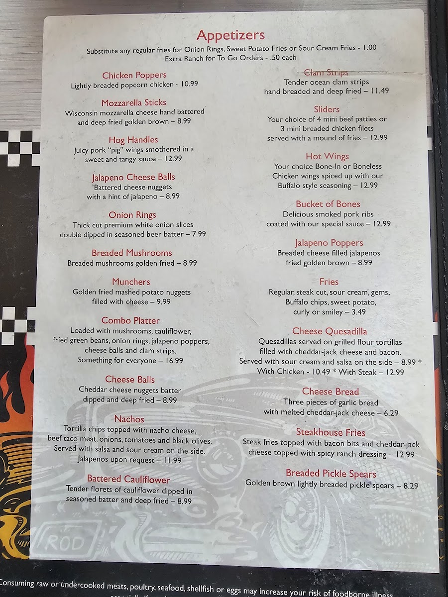 Thee Garage & Steakhouse Photo Menu 5