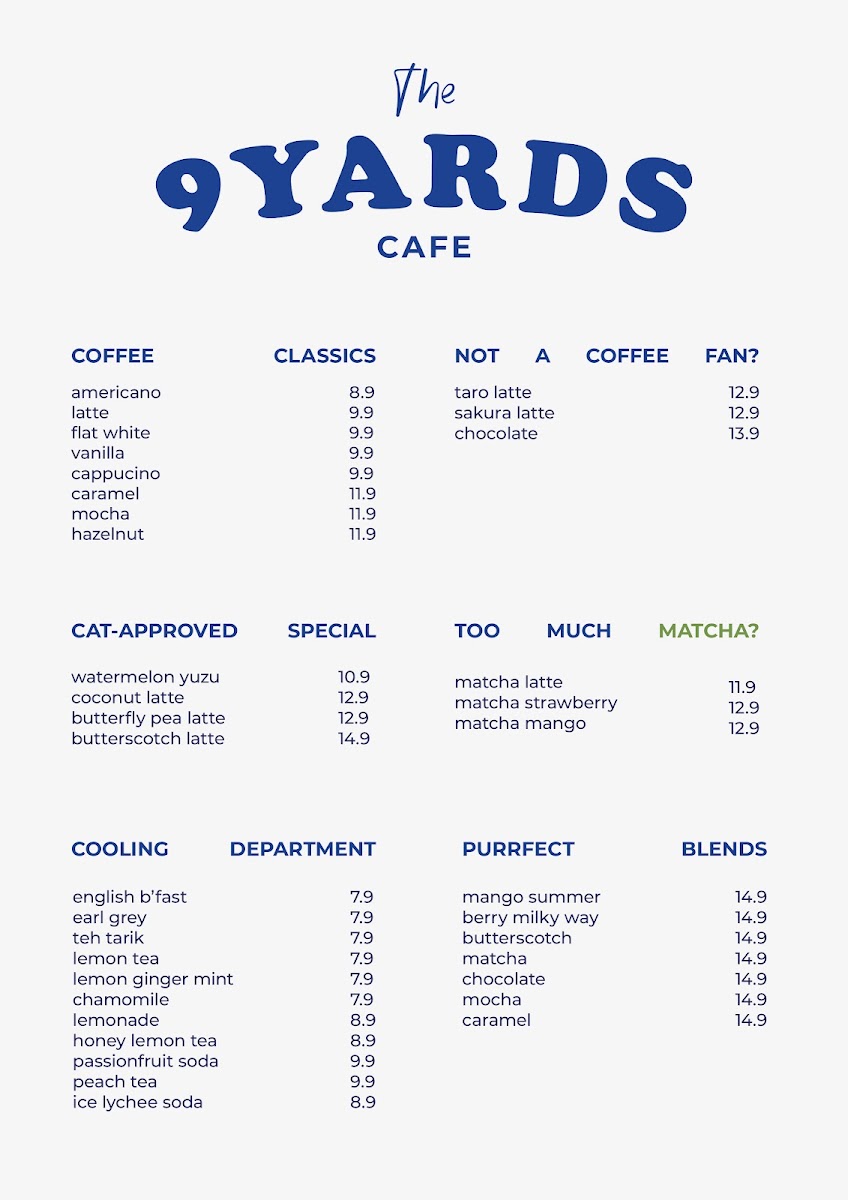 9Yards Cafe & Bistro Photo Menu 2