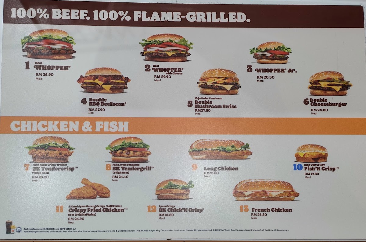 Burger King- KLIA T1 Satellite Terminal Photo Menu 1