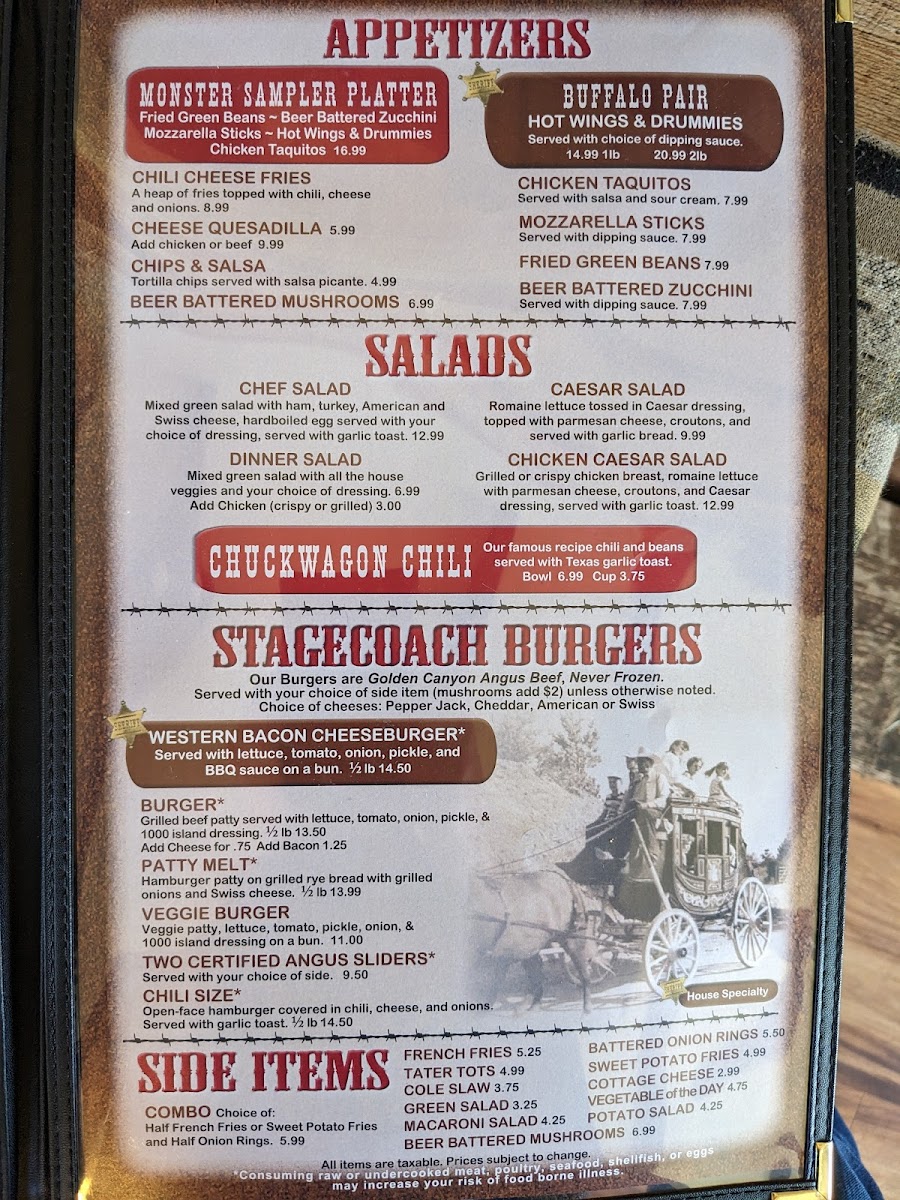 Stagecoach Inn Photo Menu 1