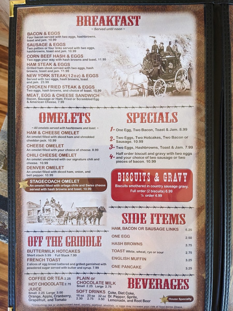 Stagecoach Inn Photo Menu 2