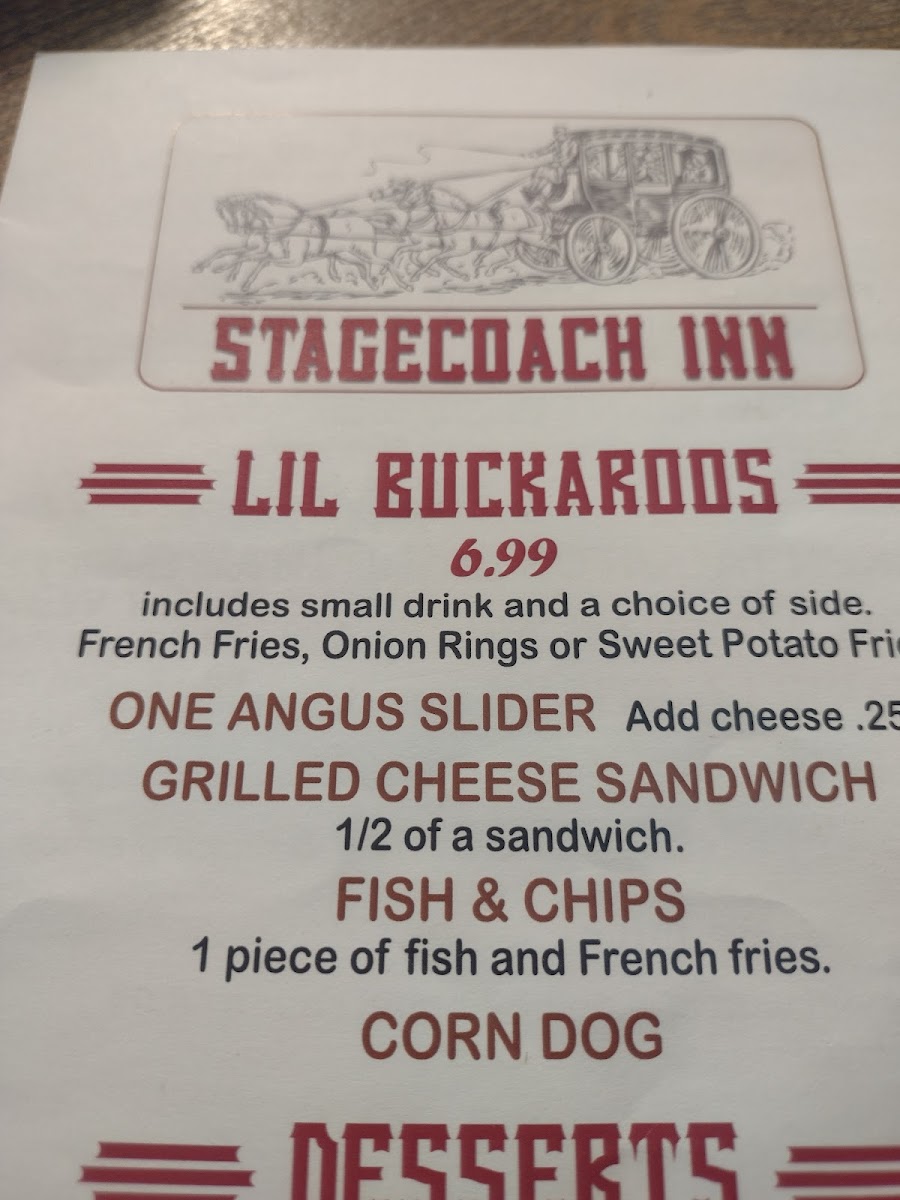 Stagecoach Inn Photo Menu 9