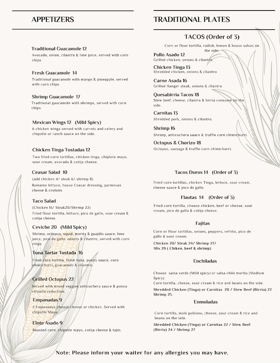 Agave & Maiz Photo Menu 3