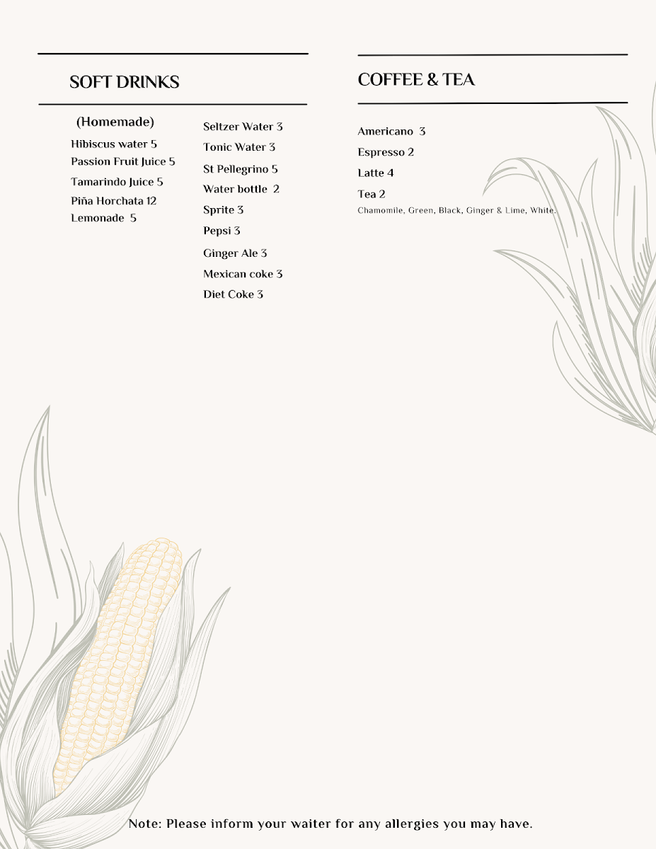 Agave & Maiz Photo Menu 5
