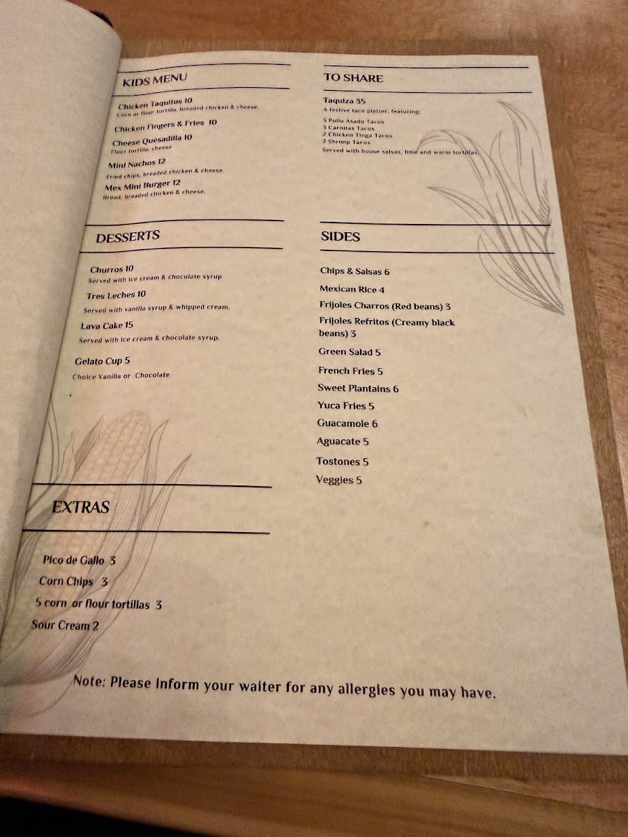 Agave & Maiz Photo Menu 9