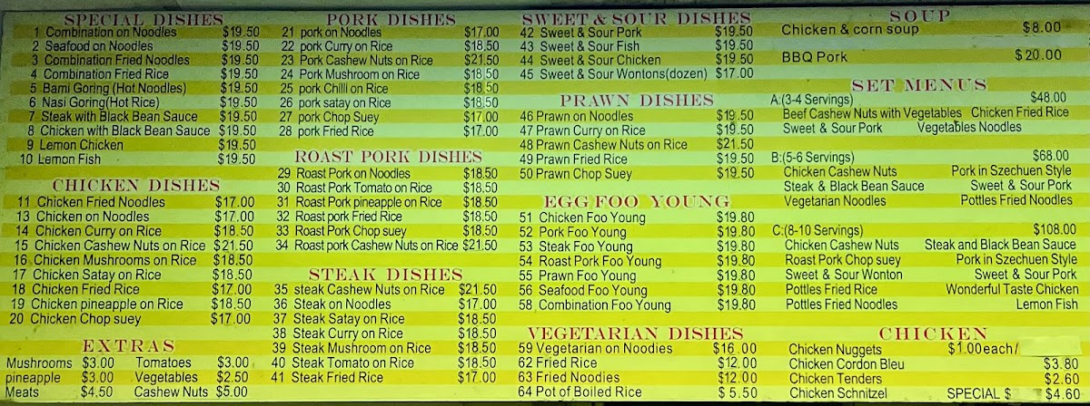 Cleveland Chinese Takeaways Photo Menu 1