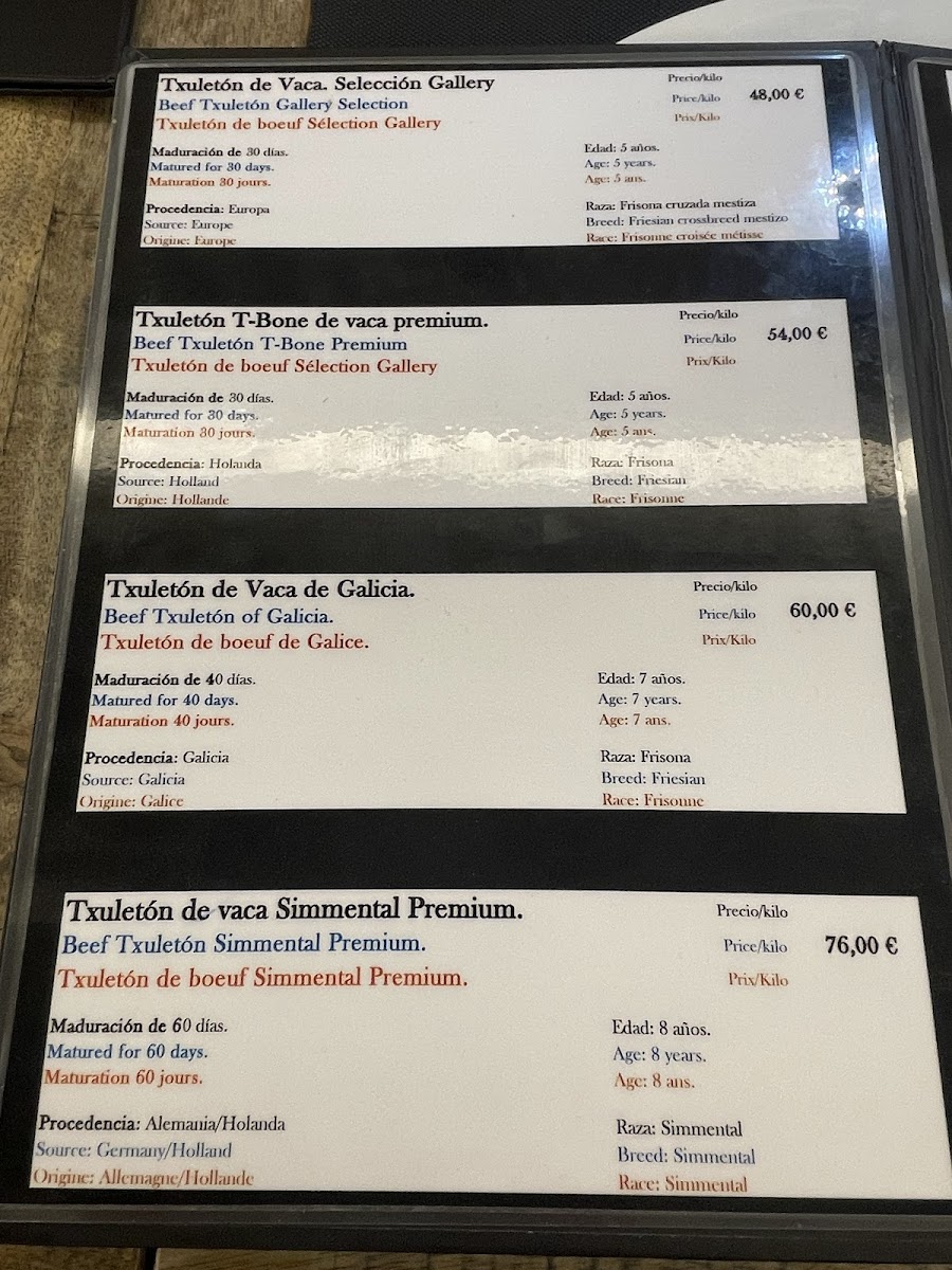 La Txuleteria Gallery Photo Menu 4