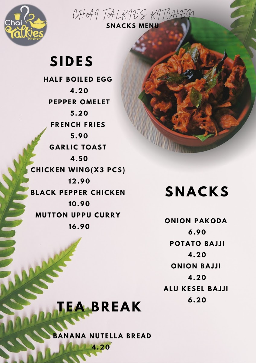 Chai Talkies Kitchen Photo Menu 8