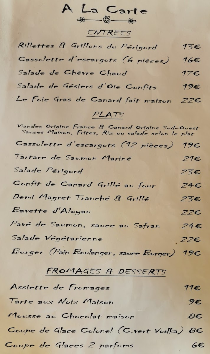 La Taverne de Lou Castelou Photo Menu 1