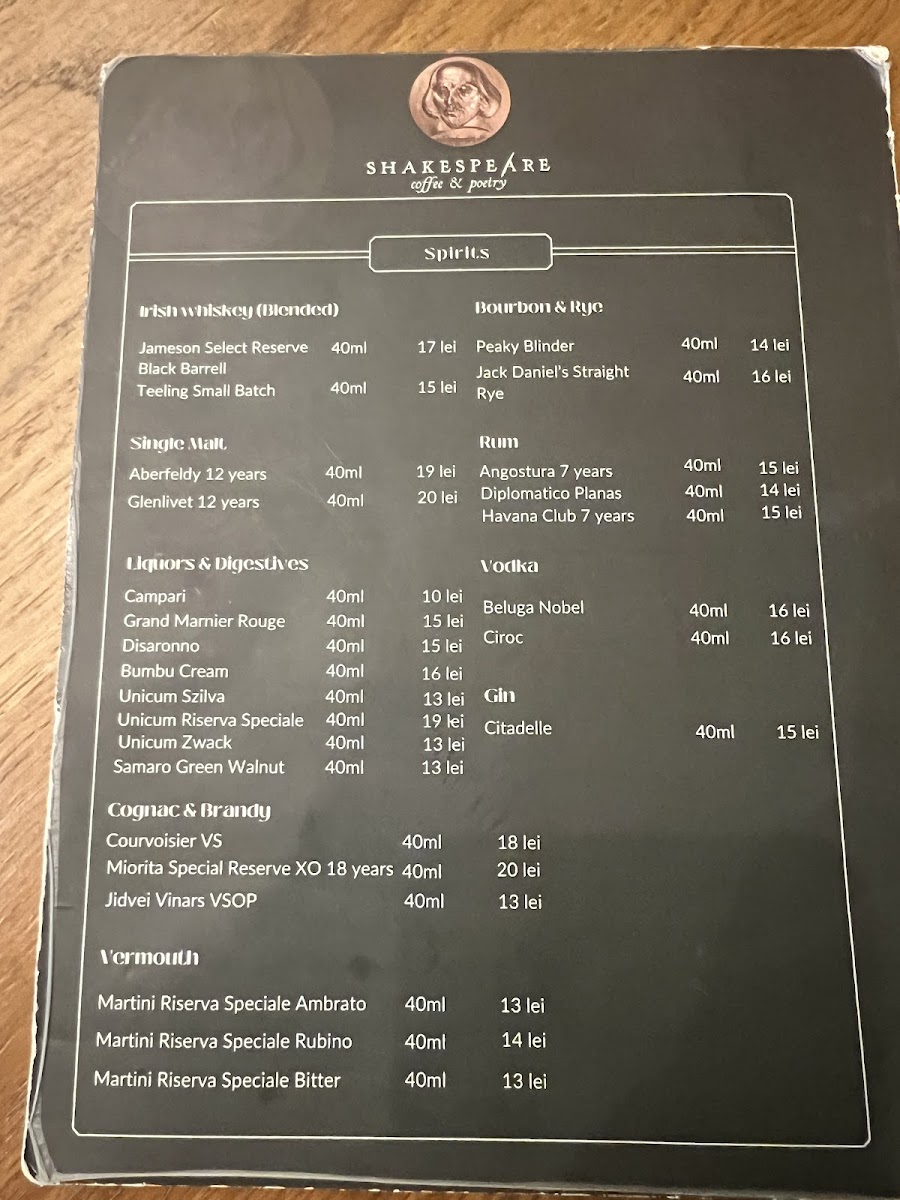 Shakespeare Coffee & Poetry Photo Menu 10