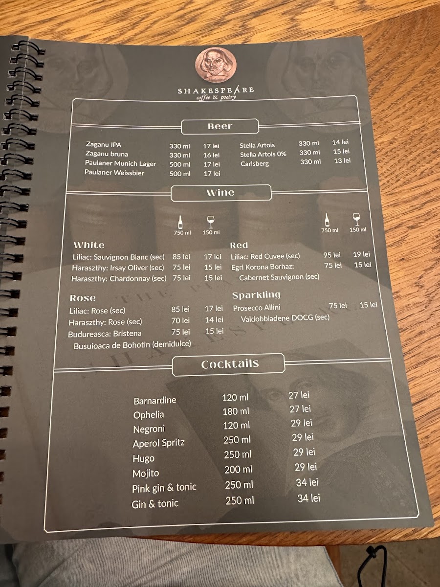 Shakespeare Coffee & Poetry Photo Menu 5