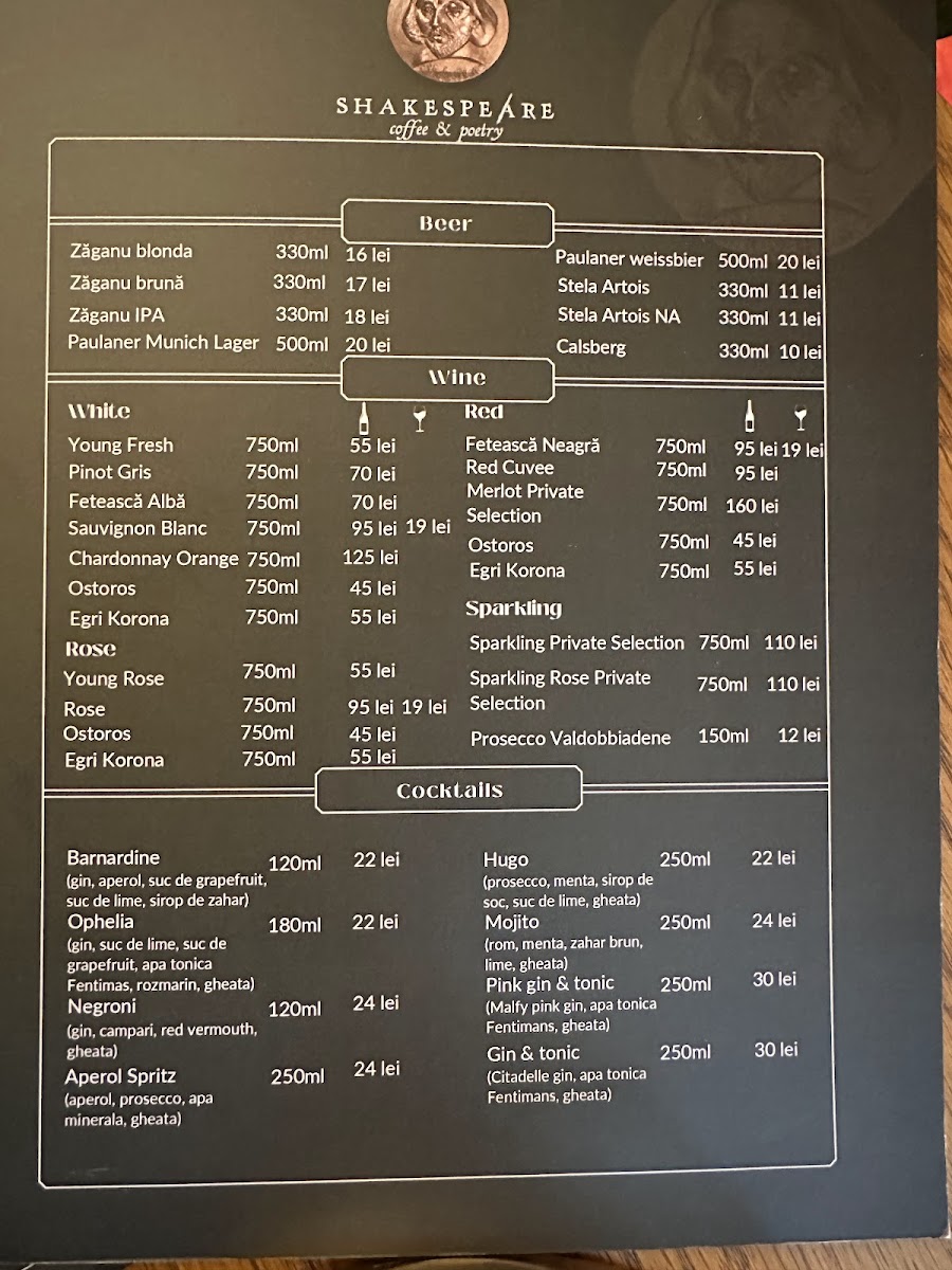 Shakespeare Coffee & Poetry Photo Menu 7