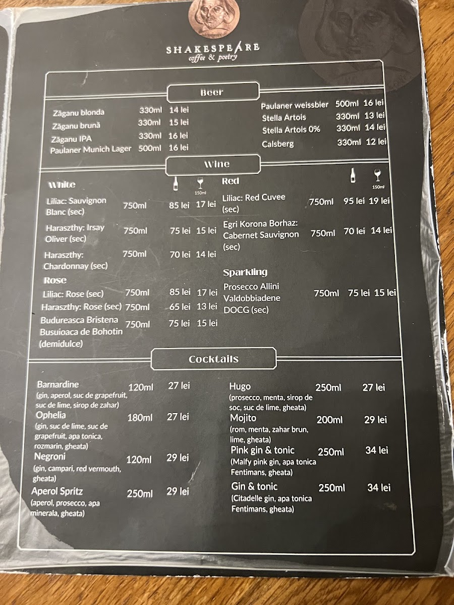 Shakespeare Coffee & Poetry Photo Menu 9