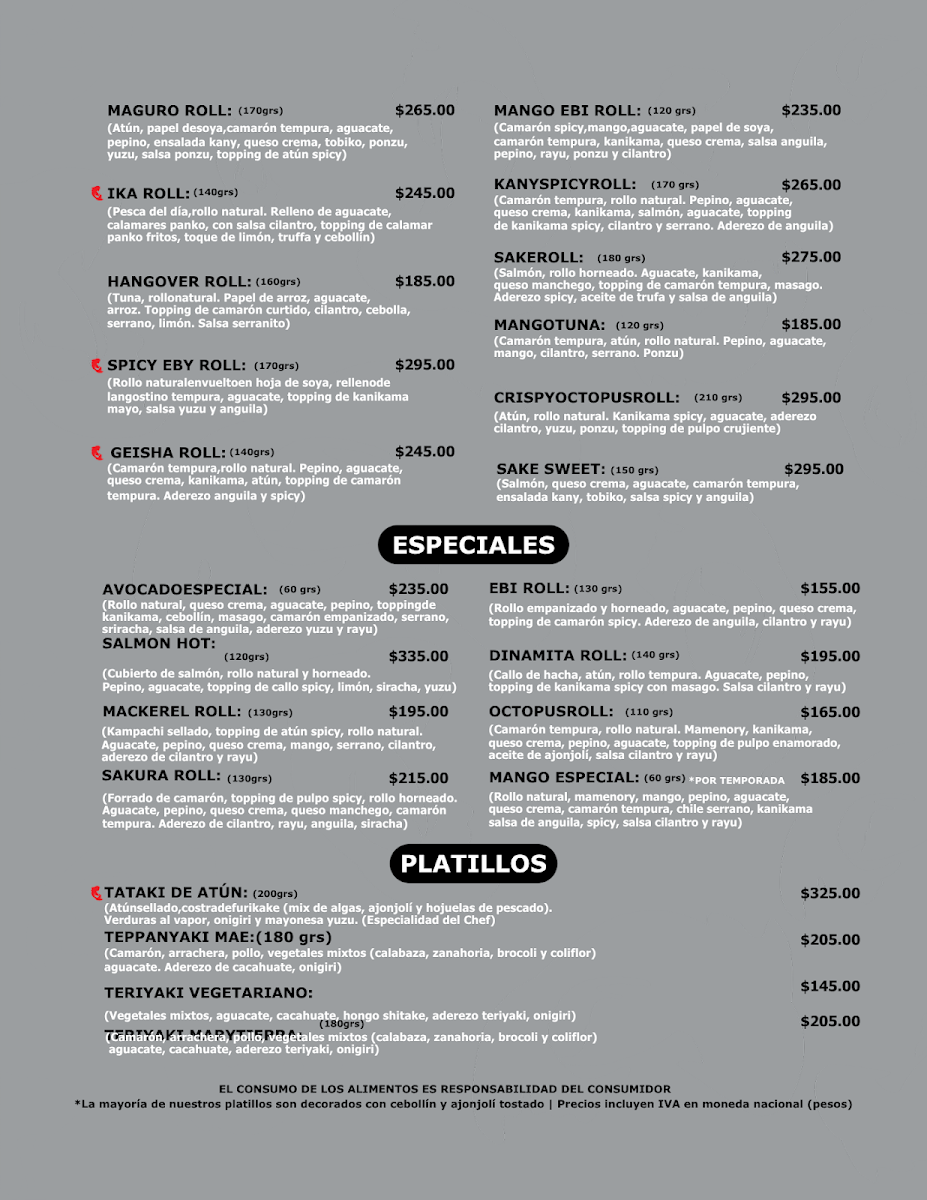 Kahe Sushi Photo Menu 2