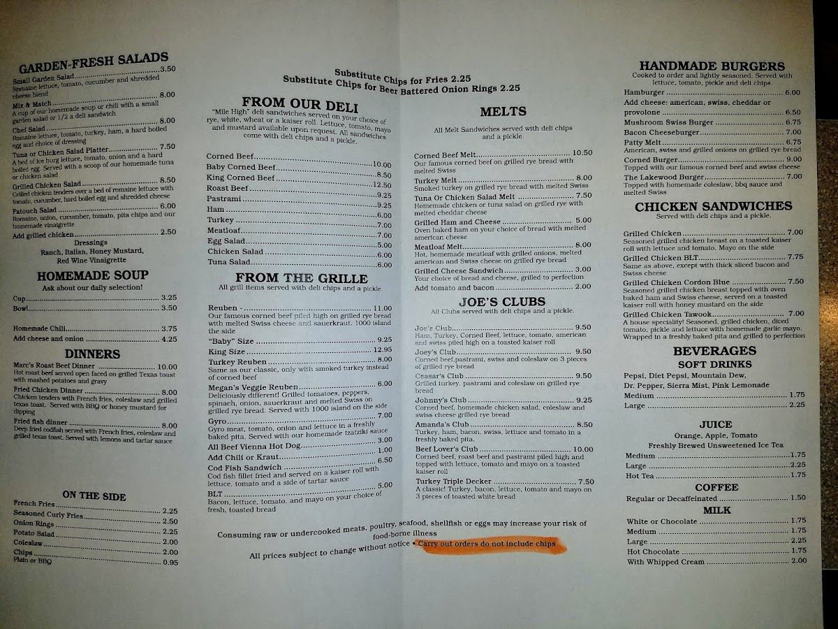 Joe's Deli & Restaurant Photo Menu 4