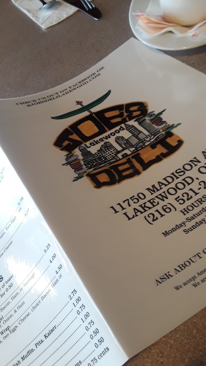 Joe's Deli & Restaurant Photo Menu 6