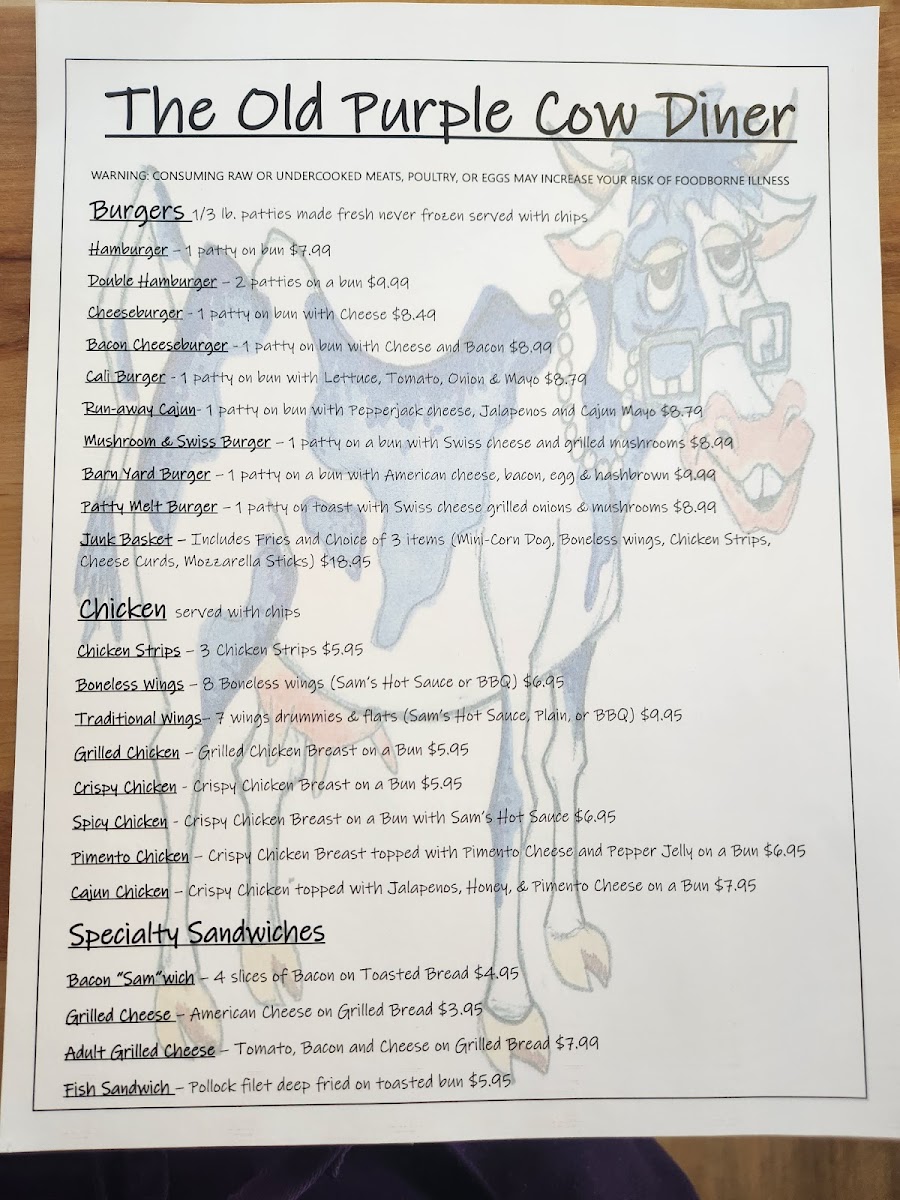 Purple Cow Udderly Delicious Coffee Photo Menu 2