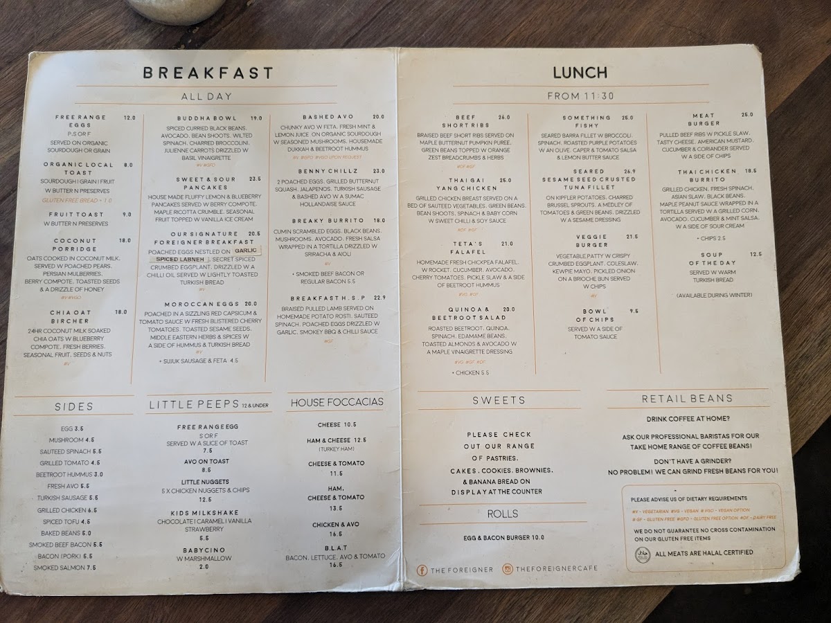 The Foreigner Café Ivanhoe Photo Menu 3