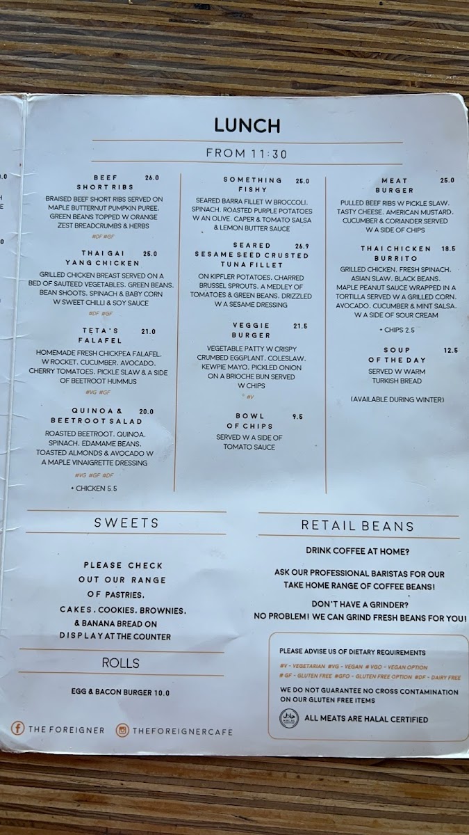 The Foreigner Café Ivanhoe Photo Menu 6