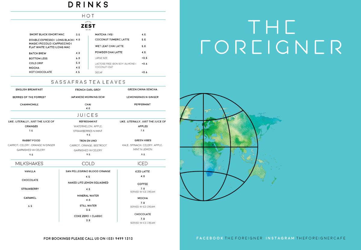 The Foreigner Café Ivanhoe Photo Menu 9
