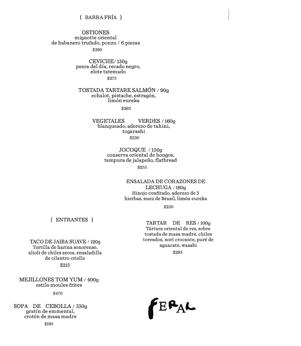 FERAL Photo Menu 3