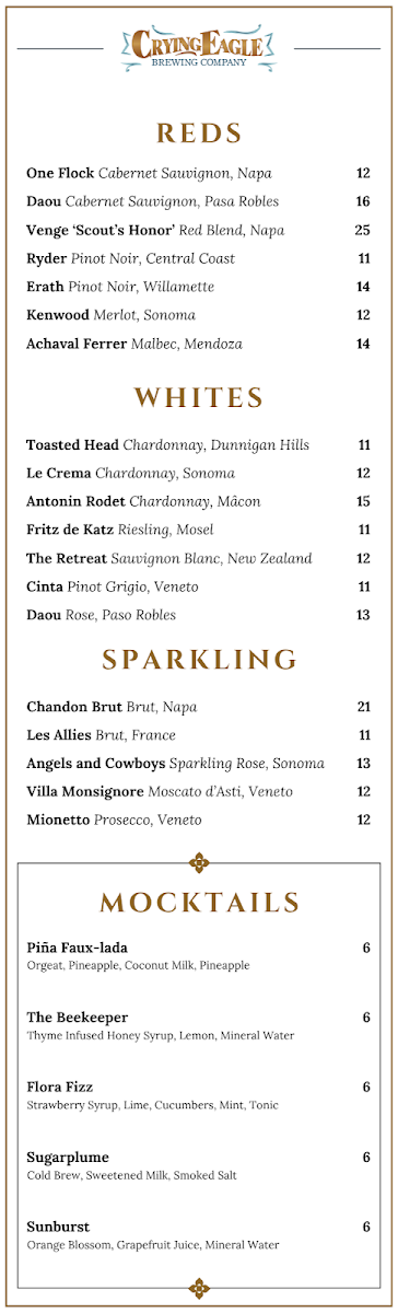 Crying Eagle Brewing Company - Lakefront Photo Menu 10
