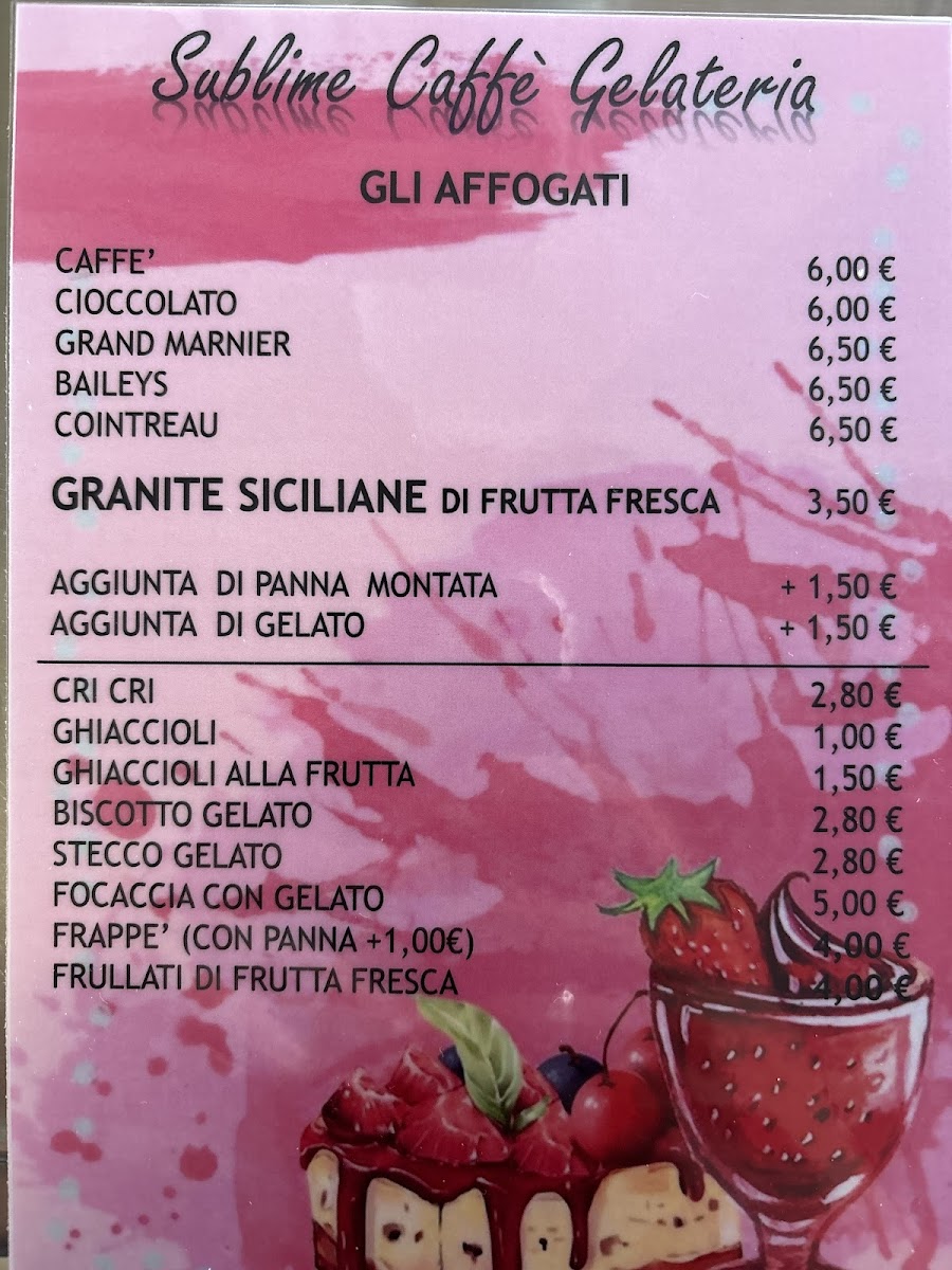Sublime caffé gelateria Photo Menu 1