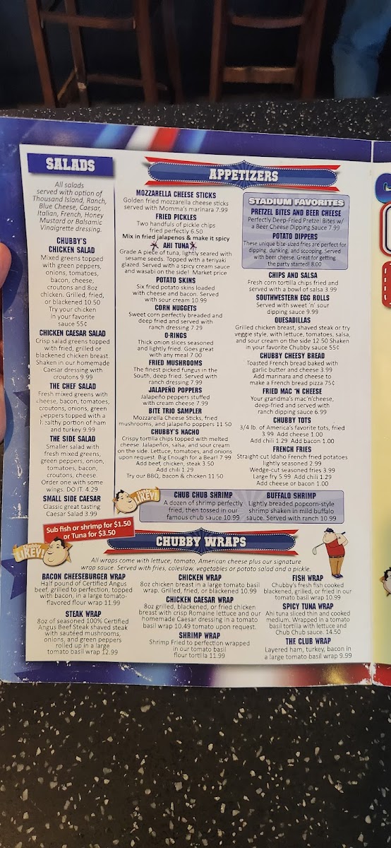 Mr Chubbys - Fleming Island Photo Menu 1