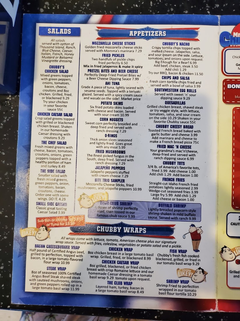 Mr Chubbys - Fleming Island Photo Menu 9