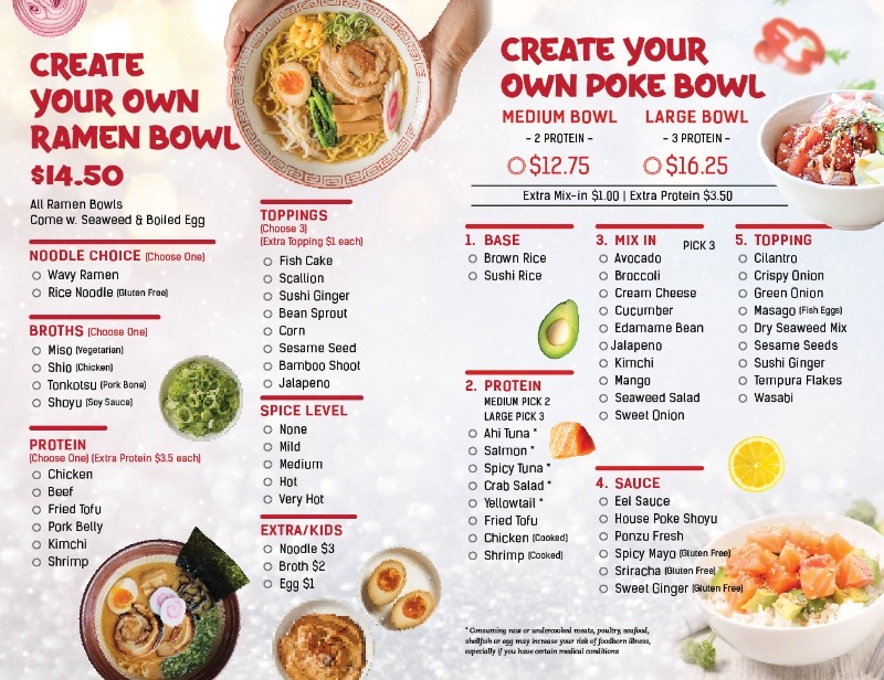QZ Poke Ramen & Boba Tea - Liberty Photo Menu 1