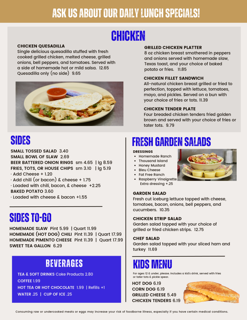Strawberry Hill USA- CAFE Photo Menu 1